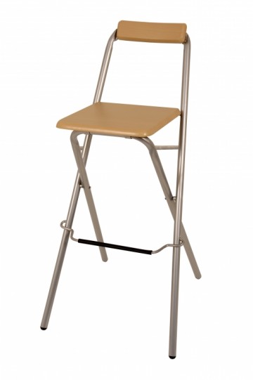 Inklapbare barkruk zilver / beuken